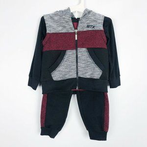 NWT STX Boy's 2T Three Piece Outfit Set Shirt Vest Joggers Fall Winter Casual